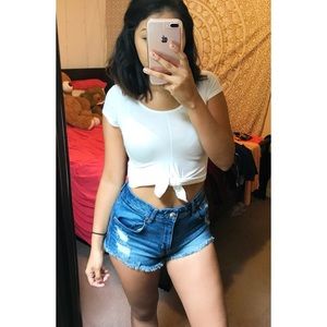 White Fashion nova Crop Top